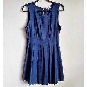 MONTEAU | Pleated Navy Blue Dress